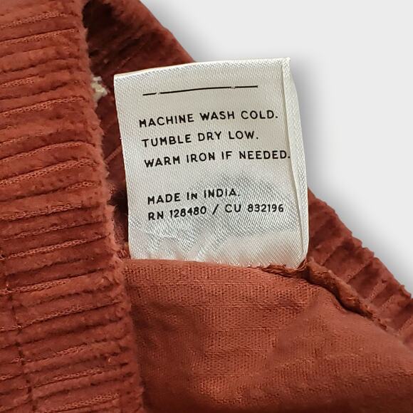 Pact Womens Organic Cotton Corduroy Tapered Peg Pants Stretch Rust Orange Sz XS - Picture 7 of 11